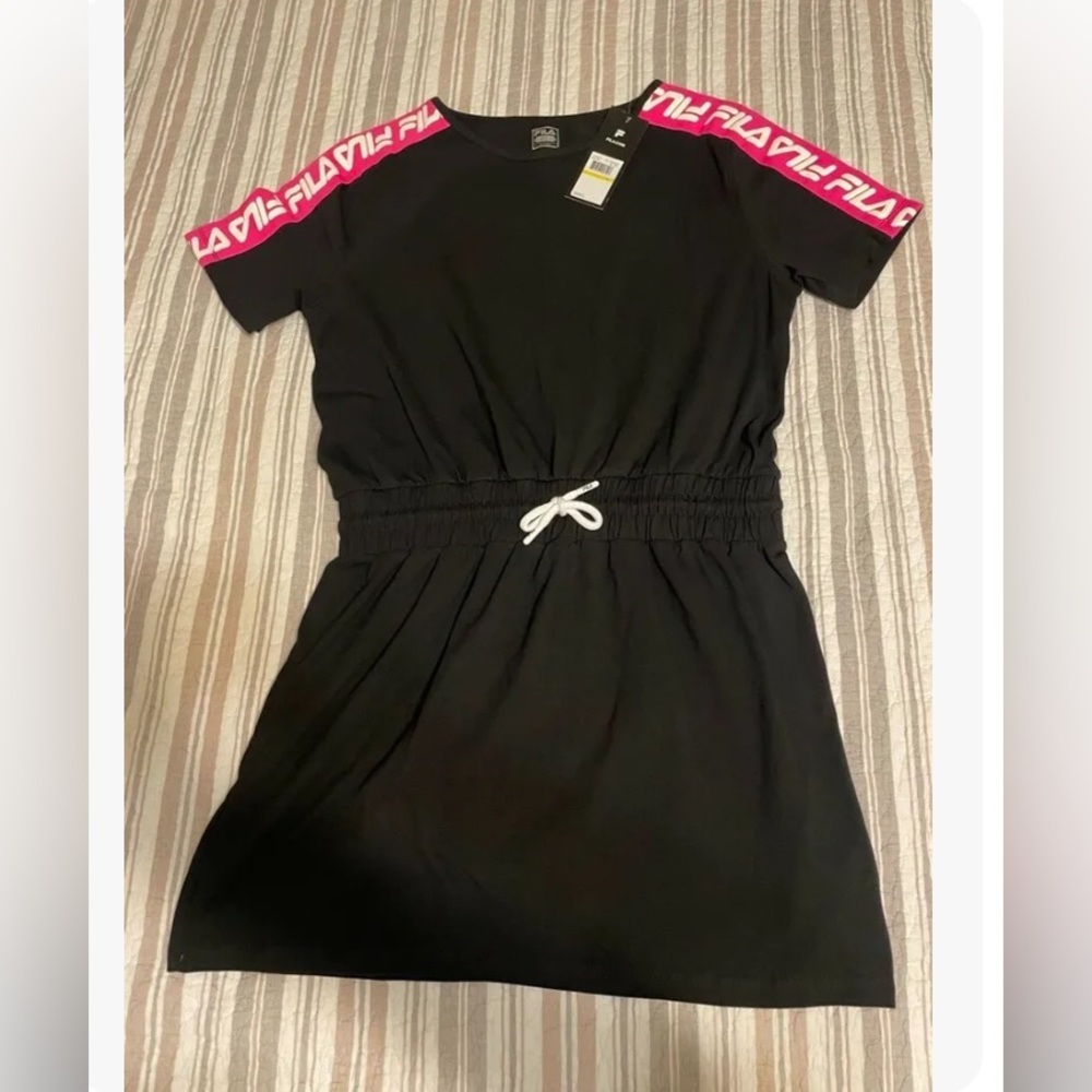 NWT!! 💗 Fila Dress Drawstring Black Pink Medium